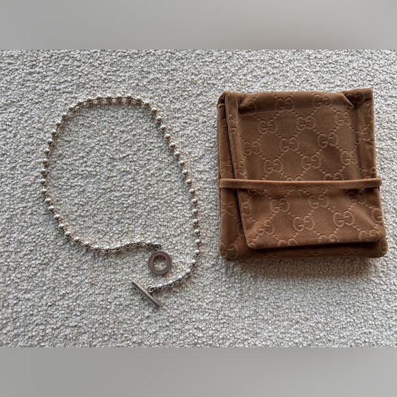 GUCCI boule silver choker necklace - Picture 1 of 4